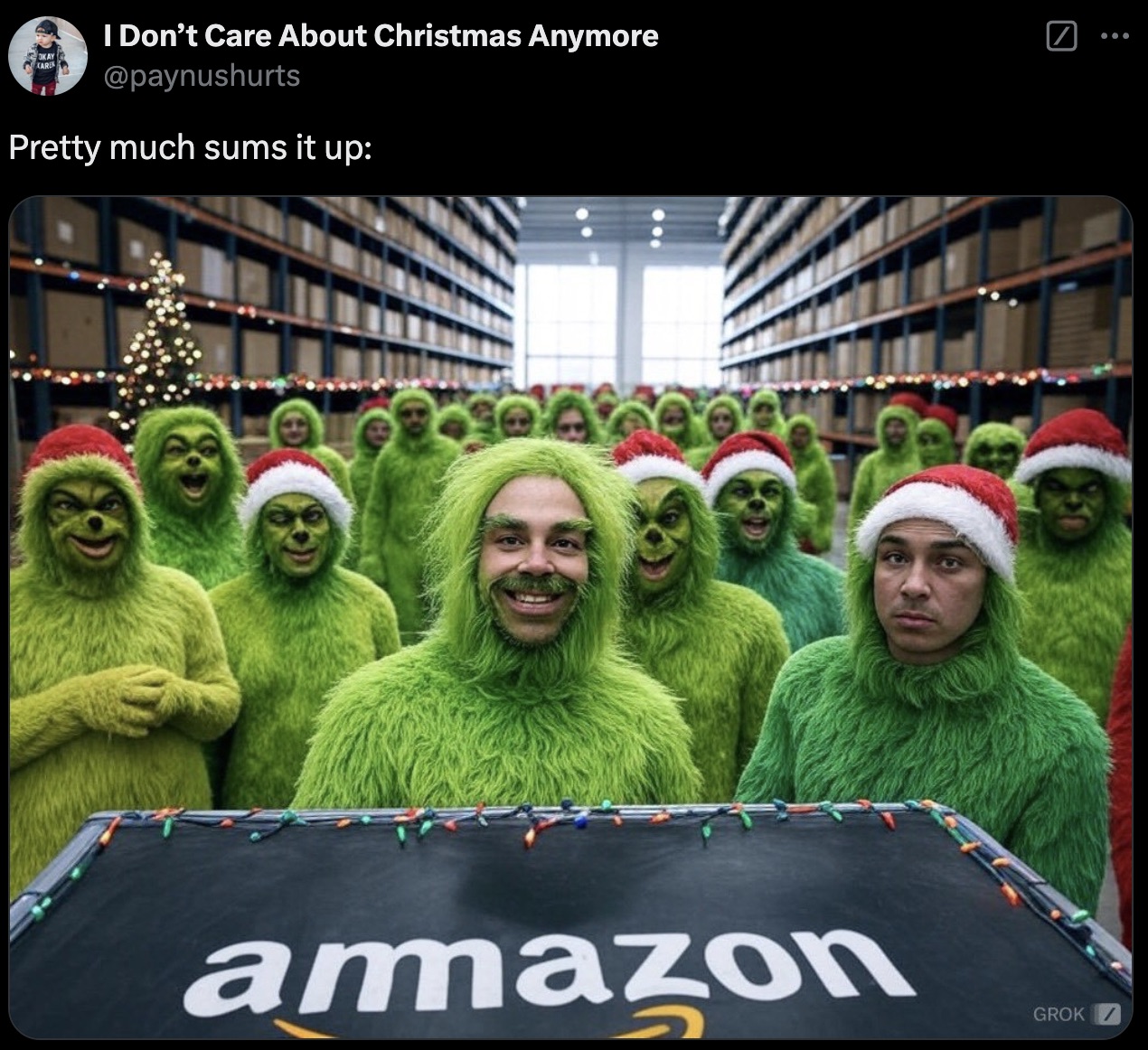 fun - I Don't Care About Christmas Anymore ... Okay Kare Pretty much sums it up amazon Grok